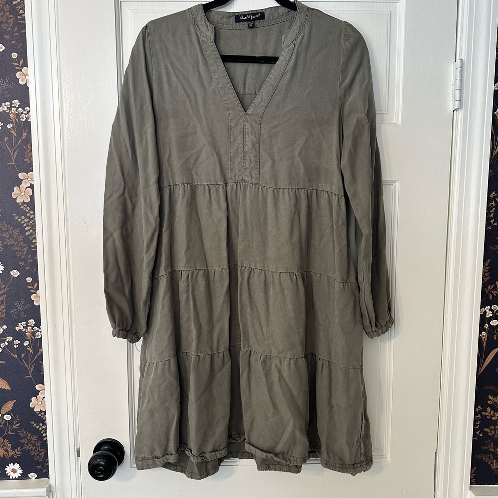 Olive Green Long Sleeve Dress